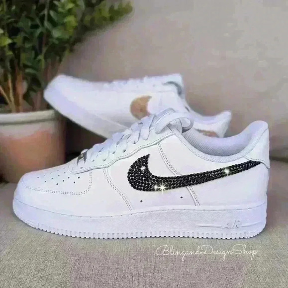Bling Nike Air Force 1 Low Sneakers Customized with Swarovski Crystals Custom - Picture 2 of 10
